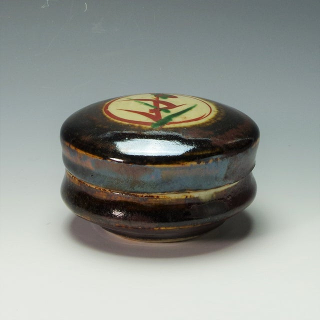 【松崎　健　呉須釉　白金彩角皿】 共箱　骨董　アンティーク　インテリア 松崎 健 呉須釉 白金彩角皿】 共箱 骨董 アンティーク インテリア